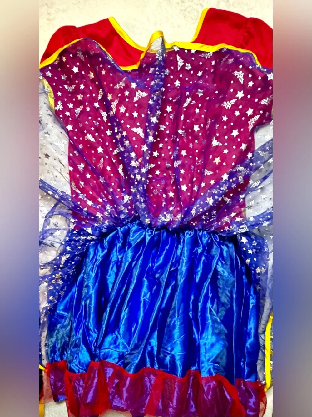 DC Girls Wonder Woman Dress Costume with Gold Accents size 10-12